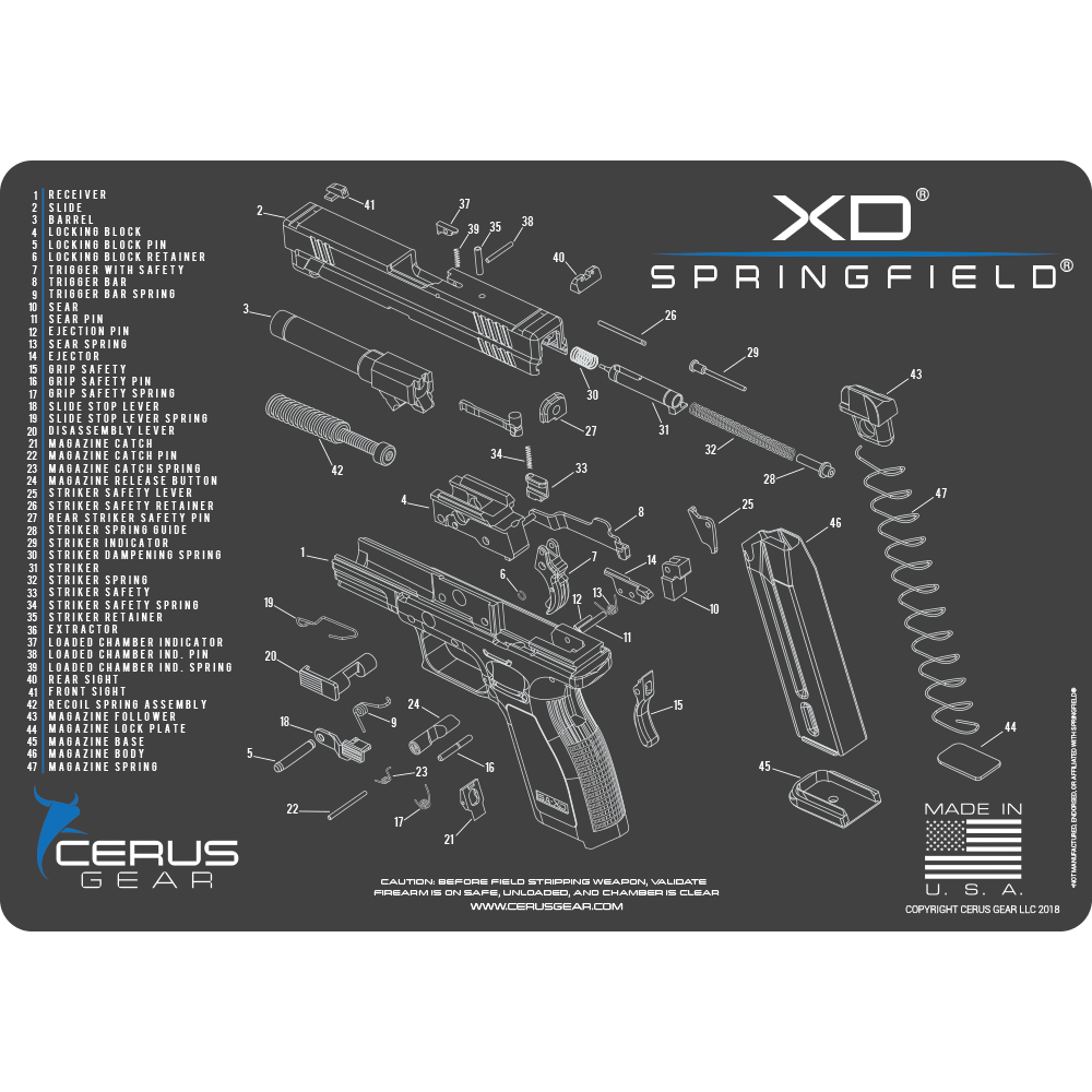 XD Schematic Mat Springfield XD OEM and aftermarket parts store